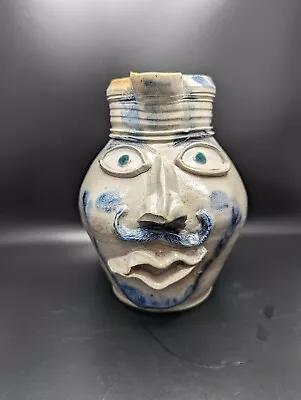 Buy ✨ 1991 Salt Glazed Peter Jackson Face Pitcher Jug Studio Pottery Rockdale Union • 284.16£
