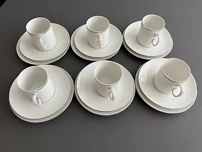 Buy German Porcelain  - Thomas - 6x Trios Cup/Saucers/Teaplates  - White Porcelain • 15£