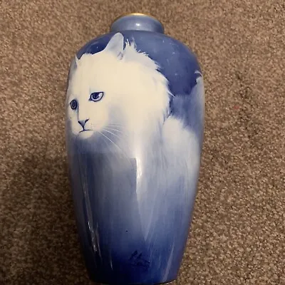 Buy Very Rare Grimwades Royal Winton Blue And White Vase Cat  B Austin  Painted • 150£