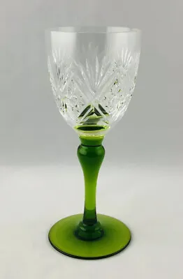 Buy Thomas Webb Crystal  ST ANDREWS  Green Stemmed Wine / Hock Glass 17.7cms (7 ) • 24.50£