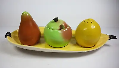 Buy Retro Vintage Carlton Ware Ceramic Fruit Design Cruet Set With Stand • 28.50£