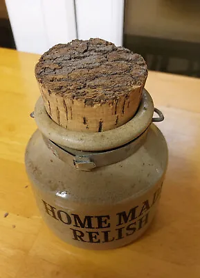Buy Moira Stoneware Pottery Home Made Relish Crock Jar Cork Stopper • 22£