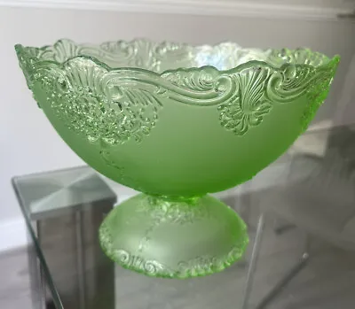 Buy Vintage Retro Green Glass Footed Bowl Fruit/Serving • 16£