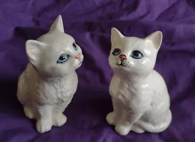 Buy X 2 Beswick White Cat Standing Pair Of Figurines VGC • 12£