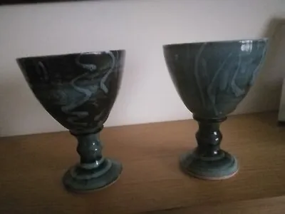 Buy 2 Studio Pottery Goblets. Not A Pair. L • 9.99£