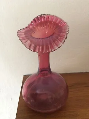 Buy Victorian Antique Pink Glass Jack In The Pulpit Vase 12cm Tall • 12£