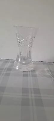 Buy VINTAGE Large Flower Vase Hand-Cut Lead Crystal  Etched Heavy Glass  • 25£