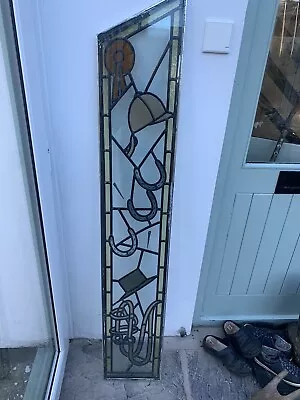 Buy Leaded Glass Equestrian Window Panels (2 Panels See Photos) • 55£