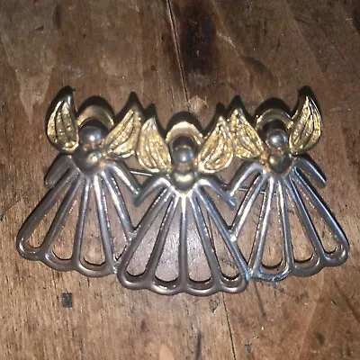 Buy Vintage Angel Hearts Trio Brooch Pin Two-Toned Guardian Angels 2 3/4” • 12.46£