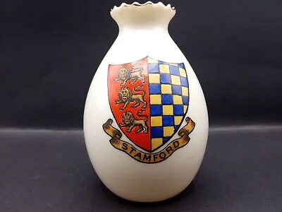 Buy Goss Crested China - STAMFORD Crest - Oviform Vase, Crinkle Top - Goss. • 6.25£