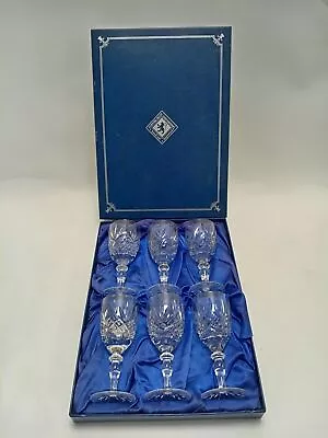 Buy 6 Edinburgh International Hand Cut Crystal Sherry Glasses Boxed Pre Owned  • 9.99£
