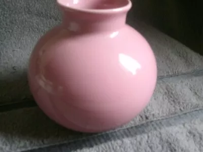 Buy Vintage Poole Pottery Pink Round Vase 10cm High • 10£