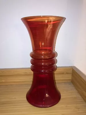 Buy Riihimaki  Scandinavian Red Glass Vase  Tamara Aladin   Finland 1970s Kielo • 36£