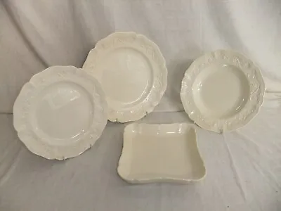 Buy C4 Porcelain Royal Creamware Fine China - Classic - Vintage Embossed Plates 3F6A • 19.93£
