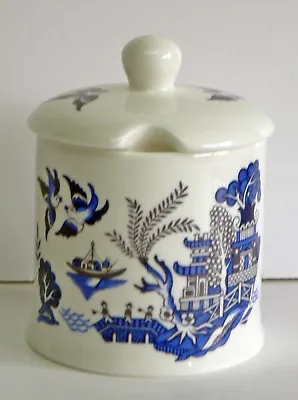 Buy Blue Willow Pattern, Bone China Preserve, Jam Mamalade Pot Container • 9.32£