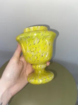 Buy Vintage Czech Bohemian Glass Vase Yellow • 24£