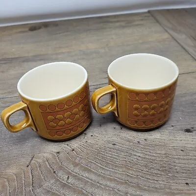 Buy Set Of 2 Hornsea Saffron Yellow Ceramic Cups Made In England • 11.99£