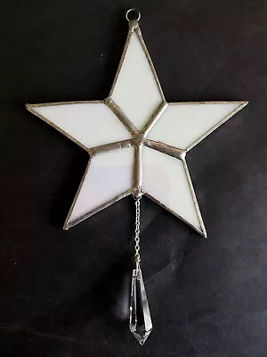 Buy White Iridescent Star Crystal Hanging Stained Glass Suncatcher Mothers Day Gift • 16.95£