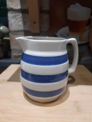 Buy Staffordshire Chef Ware Pitcher, Jug, Striped, Blue And White • 4.99£