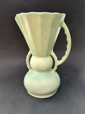 Buy Vintage Art Deco Beswick Jug Vase Mottled Green Drip Glaze C 1936 • 20£