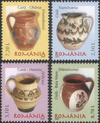 Buy Romania 2007 Romanian Pottery/Ceramics/Art/Craft/Jugs/Pots 4v Set (n16425h) • 15.95£