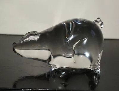 Buy Vintage Wedgwood Blown Glass Clear Pig Large Figurine Paperweight • 17£