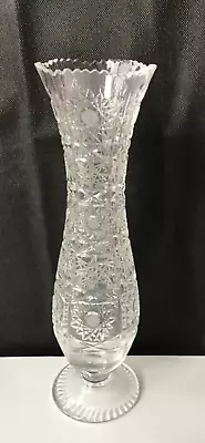 Buy Vintage Bohemian Crystal Vase. Cut Queen Lace. • 9.95£