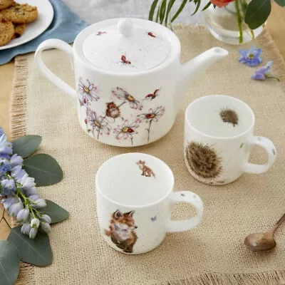 Buy Wrendale Designs Tea For Two, Teapot & 2 Mug Set Bone China By Royal Worcester • 52£