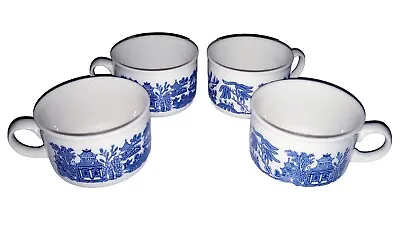 Buy Vintage Churchill England Blue Willow China Large Breakfast Soup Mug Cup 12 Oz • 42.74£
