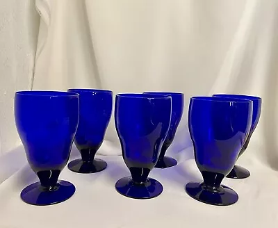 Buy 6 Cristar COBALT BLUE Lexington Water Goblets Footed 12 Oz 5.25” Excellent • 28.60£