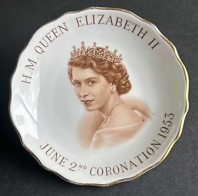 Buy Queen Elizabeth II Coronation Commemorative Plate Tuscan England Bone China 1953 • 28.72£