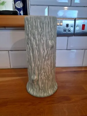 Buy Vintage Kitsch Ceramic Vase Pale Green Tree Bark Retro Pottery Décor MCM  • 14.99£