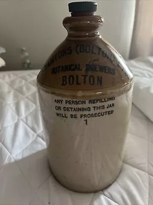 Buy Antique Stantons (Bolton) Ltd. Botanical Brewers Bolton Stoneware Flagon • 34£
