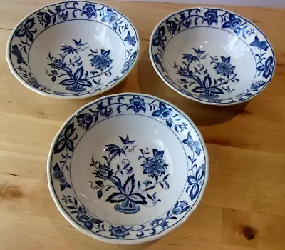 Buy Blue Bonnet Ironstone Made In Japan Dishware, 6” Bowls, #4270, Lot Of Three • 13.93£