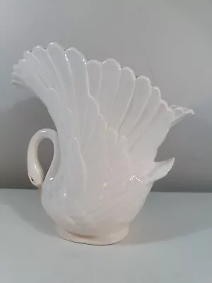 Buy Vintage 1930’s Reginald Marlow Porcelain White Swan Vase Planter 20x18x11cm • 15£