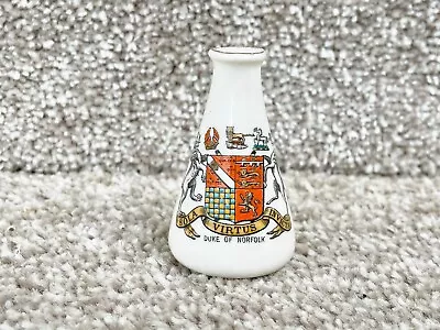 Buy Vintage W.h Goss China Crested Ware Pottery Souvenir Duke Of Norfolk Vase • 9.99£