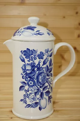 Buy Portmerion Harvest Blue Coffee Pot, 6 7/8 , W/ Lid...  Cafetiere No Press  (S20) • 67.03£