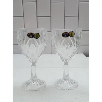 Buy BOHEMIA Lead Crystal Glasses Set Of 2 Wine Glass Czech Republic New • 21.80£