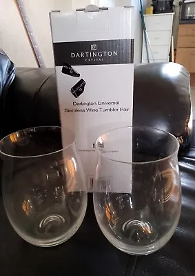 Buy 2 Dartington Crystal Stemless Wine Tumbler Pair Stemless Glass  • 16.95£