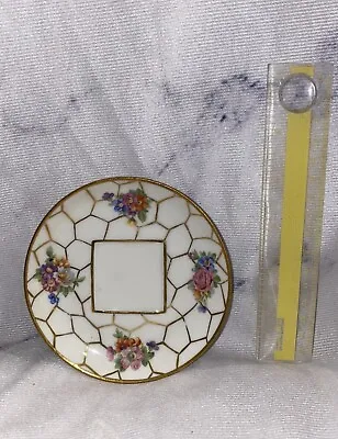 Buy Antique Limoges France Porcelain Saucer Roses Honeycomb • 5.74£
