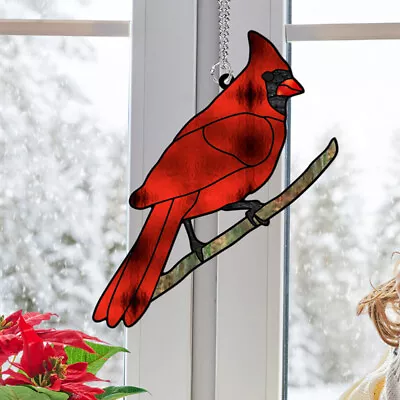 Buy Stained Glass Birds Window Hangings Suncatcher For Home Office Holiday- • 9.29£