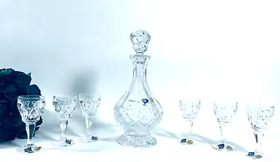Buy Bohemia Czech Republic 24% PbO Lead Crystal Brandy Holder & (6) Glasses Jihlavsk • 56.99£