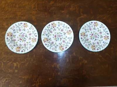Buy 3 Minton Haddon Hall Floral Green Rim Side/tea Plates 6.5  2nds • 9.49£