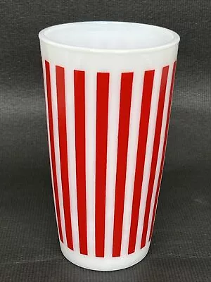 Buy Hazel Atlas Red Candy Stripe Platonite Milk Glass 5  Tumbler 12oz Drinking Glass • 11.38£