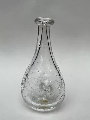 Buy NICK ORSLER Devon, 18cm Clear Crackle Glass Sculpture, Dimpled Vase Studio VGC • 18£