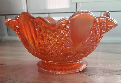 Buy Sowerby Art Deco Carnival Glass Pineapple Pattern Bowl • 10£