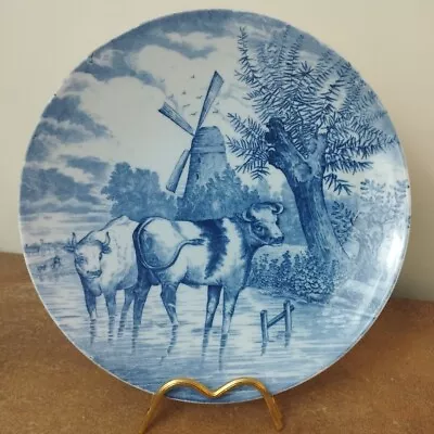 Buy Vintage 1930, Delft Plate Or Wall Plate With Windmill & Cattle Scene, 26.5cm • 8.95£