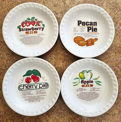 Buy Lot Of Four Vintage 10.25  Deep Pie Dishes W/ Recipes Alco Ind & Am Int Trading • 38.40£