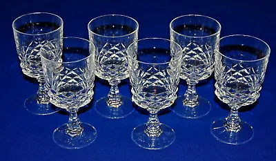 Buy Set 6 Crystal Cut Glass Wine Glasses, 13.5cms In Height, • 22.99£