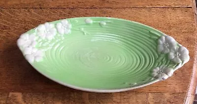 Buy MALING GREEN WITH WHITE BLOSSOM PATTERN Oval Dish • 4.99£